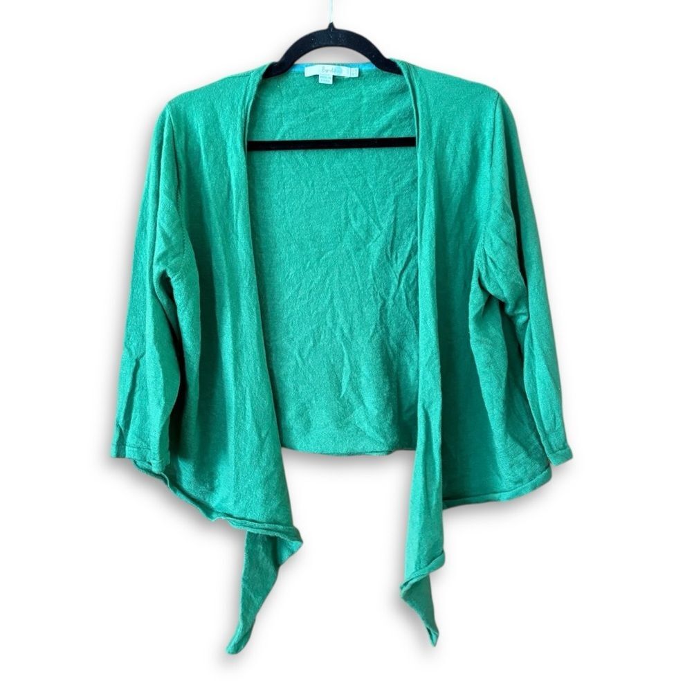 Boden Green Wool Open Front Cardigan Size 18 Modest Preppy Twee
